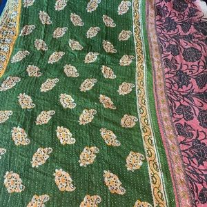 Hand quilted Recycled Sari Kantha throws